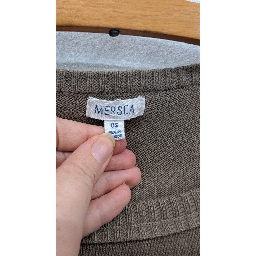 Mersea Catalina Sweater Hazelnut Brown Crew Neck Oversized Pocket Pullover- OS - Picture 4 of 7